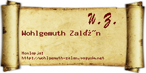 Wohlgemuth Zalán névjegykártya