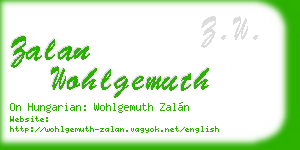 zalan wohlgemuth business card