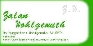 zalan wohlgemuth business card